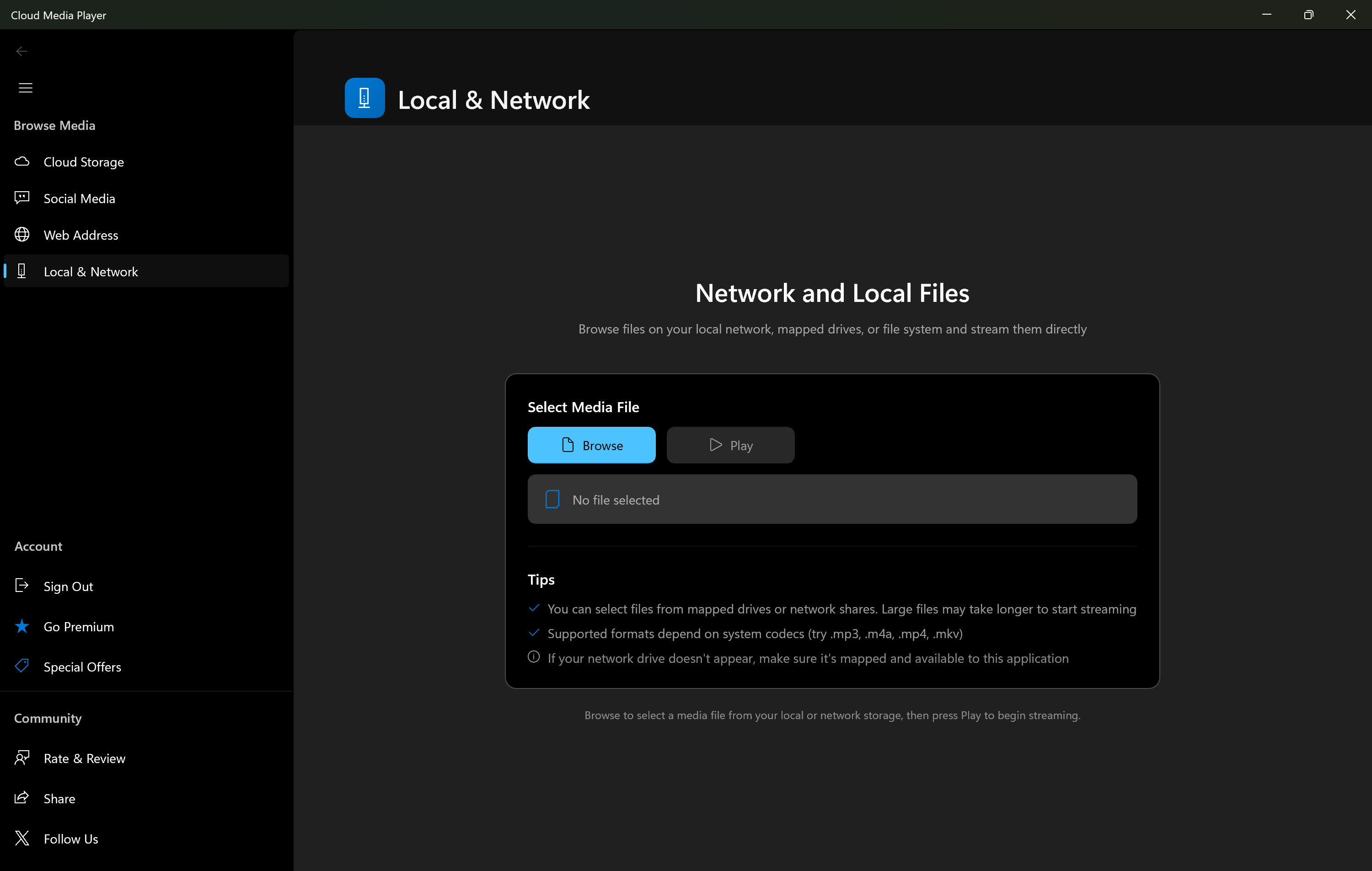 Local network sharing