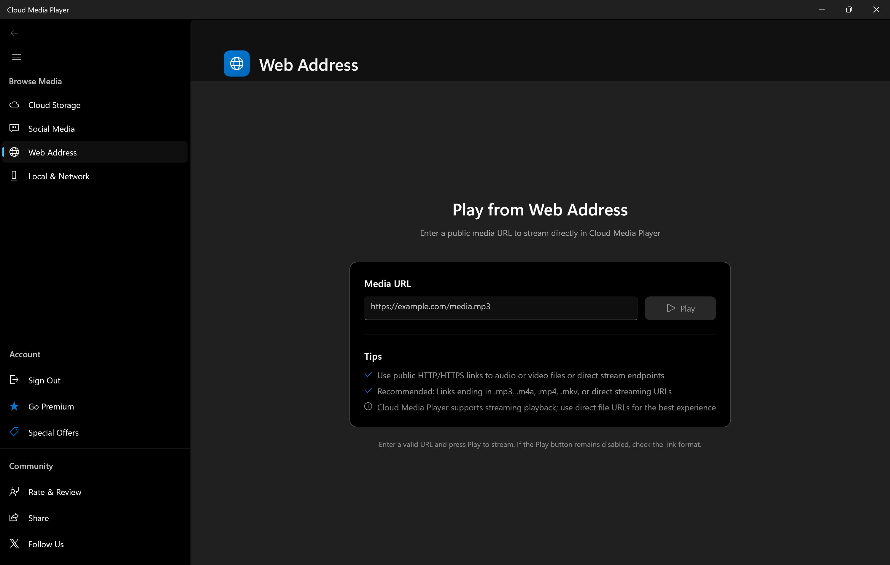 Web URL support